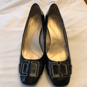Tahari‎ Patent Buckle Pumps